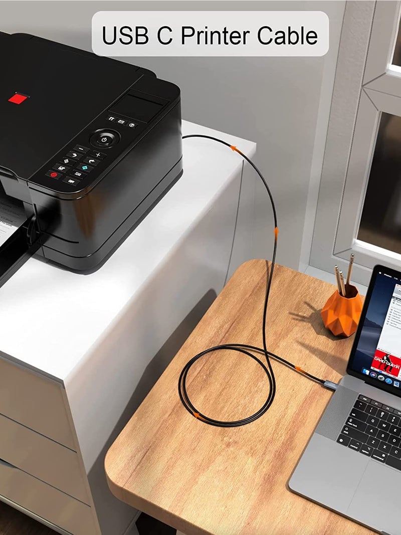 CableCreation USB B to USB C Printer Cable 10FT, USB-C to USB B Printer Cord for MacBook Pro, Air, MIDI Cable for Yamaha Casio Digital Piano MIDI Controller DJ Controller, 3M Space Grey - Image 2